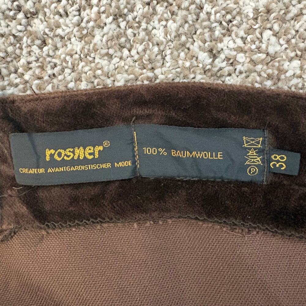 Vintage 70s Rosner Cotton Velvet Wide Leg Slacks West German High Rise Brown 8 - Picture 5 of 10